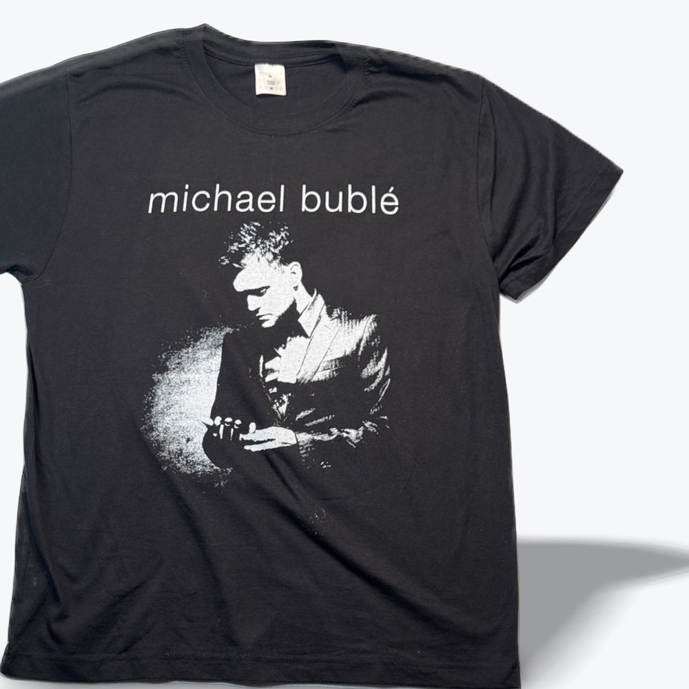 Michael Buble UK Tour Concert T Shirt Mens Medium Black Stedman Graphic Tee